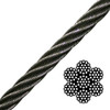 1/8" 7x19 Black Galvanized Aircraft Cable - 2000 lbs Breaking Strength