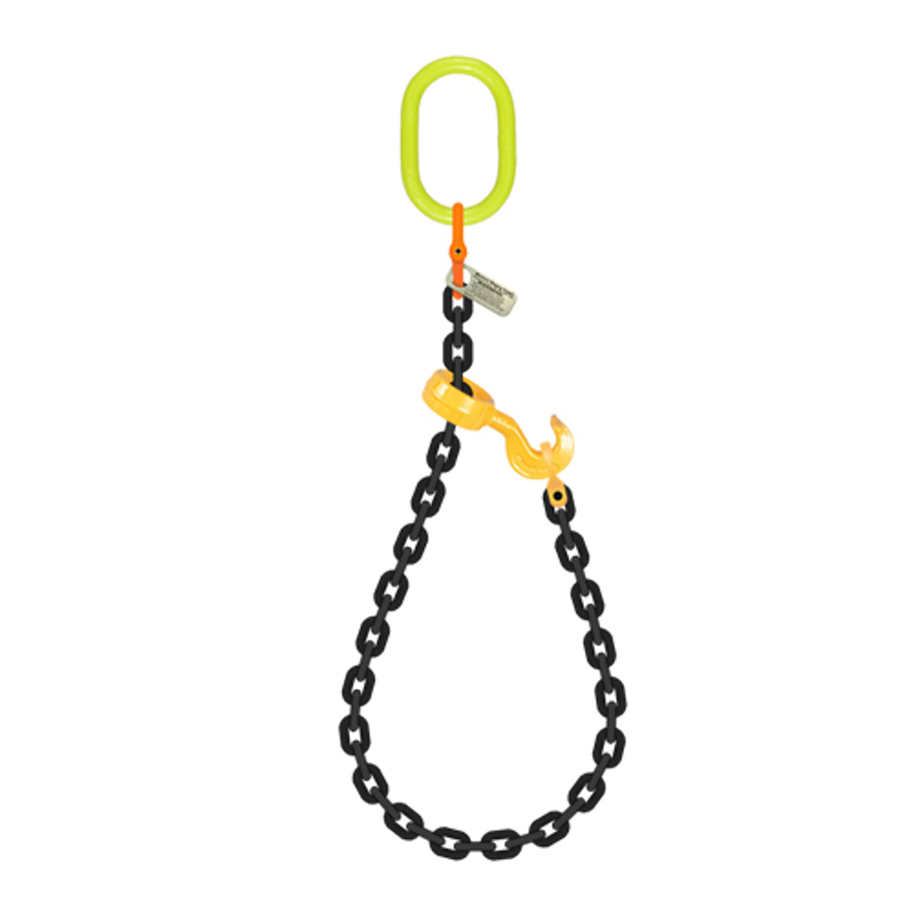 J Hook Chain, 5/16 in x 10 ft Bridle Tow Chain, Grade 80 Bridle