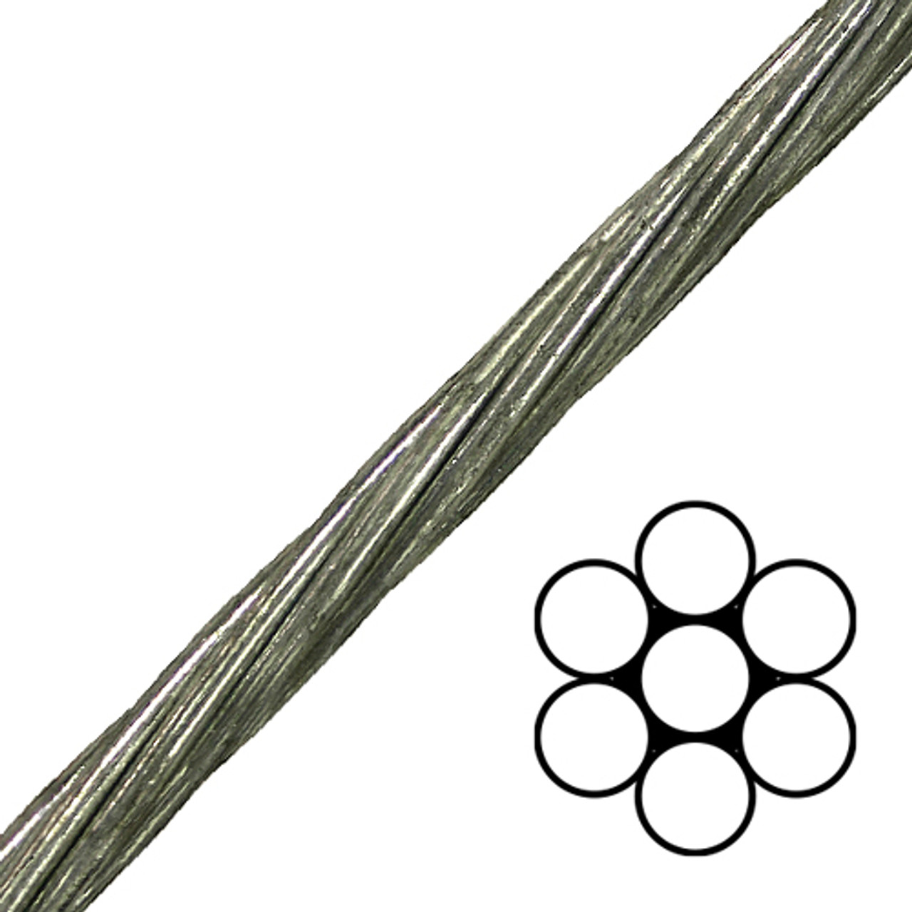 7/16 1x7 EHS Galvanized Guy Strand Cable - 20800 lbs Breaking Strength