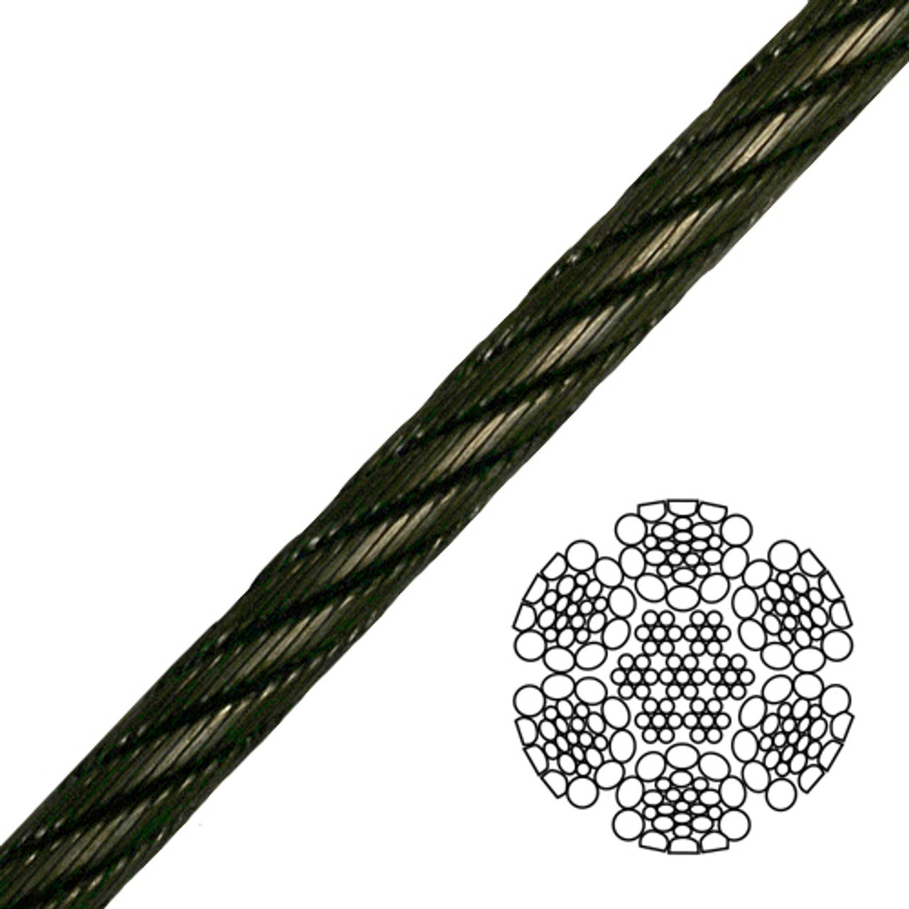 1/2 6x26 Impact Swaged Wire Rope - 36800 lbs Breaking Strength