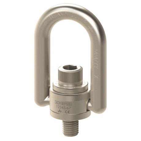 ADB 1"-8 x 1.45" En-Guard Nickel Plated Swivel Hoist Ring - 10000 lbs WLL