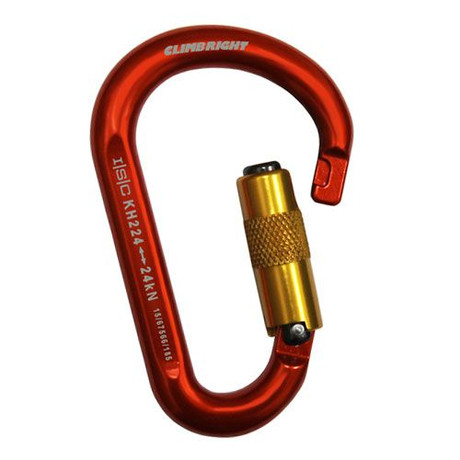 Climb Right HMS-Style Aluminum Carabiner - Triple-Locking