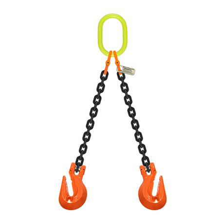 9/32" (1/4") x 5 ft Type DOG 2-Leg Grade 100 Chain Sling - 7400 lbs WLL