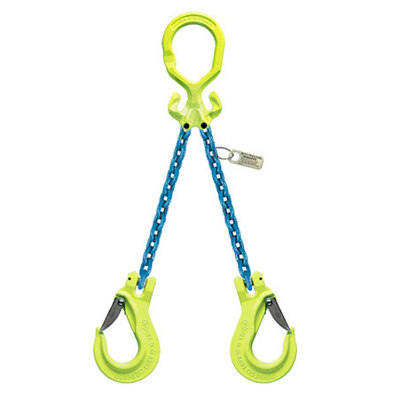 Gunnebo 3/8" x 5 ft Type MGD-EGKN GrabiQ Adjustable 2-Leg Grade 100 Chain Sling - 15200 lbs WLL