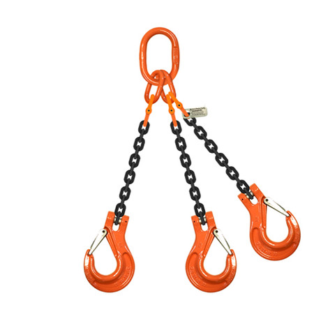 5/8" x 5 ft Type TOS 3-Leg Grade 100 Chain Sling - 58700 lbs WLL