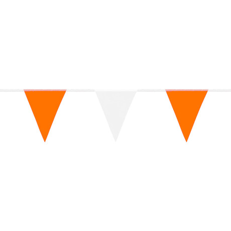 Mutual Orange & White Pennant Flags - 60 ft Roll