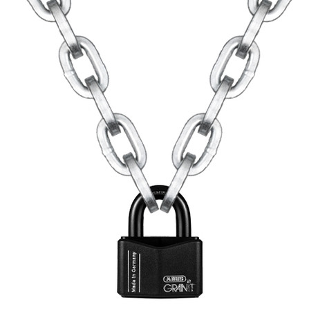 Pewag 1/2" (12mm) Security Chain Kit - 11 ft Chain & Abus Padlock