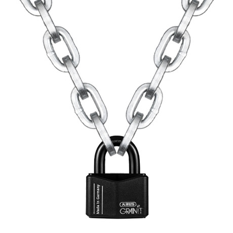 Pewag 1/2" (12mm) Security Chain Kit - 2 ft Chain & Abus Padlock