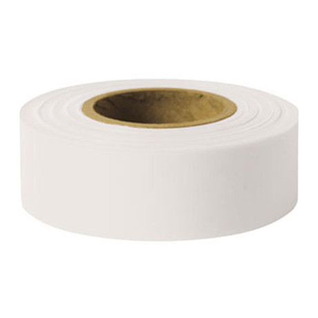 Presco 1-3/16" x 300 ft White Taffeta Roll Flagging