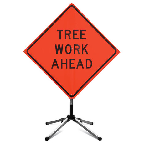 Marvin 36" Tree Work Ahead Sign & Stand Combo