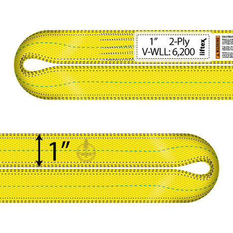 Liftex 2 Ply 1" x 16 ft Endless Pro-Edge Web Sling - 6200 lbs WLL