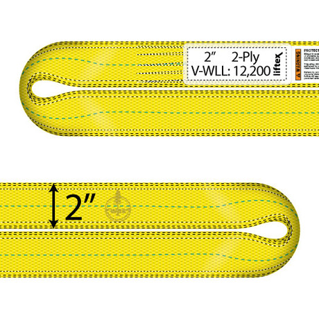 Liftex 2 Ply 2" x 3 ft Endless Pro-Edge Web Sling - 12200 lbs WLL