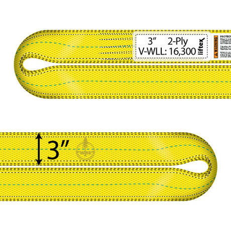 Liftex 2 Ply 3" x 14 ft Endless Pro-Edge Web Sling - 16300 lbs WLL