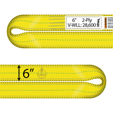 Liftex 2 Ply 6" x 10 ft Endless Pro-Edge Web Sling - 28600 lbs WLL