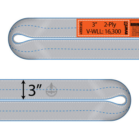 Lift-All 2 Ply 3" x 16 ft Endless Tuff-Edge II Web Sling - 16300 lbs WLL