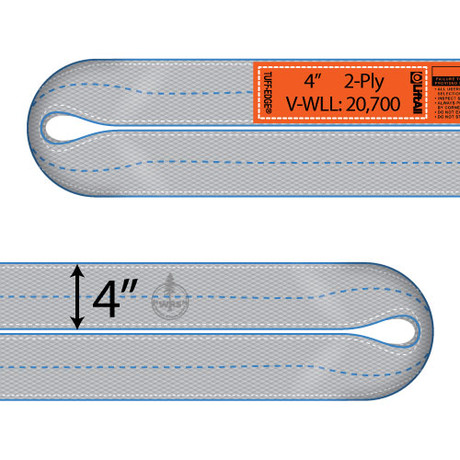 Lift-All 2 Ply 4" x 20 ft Endless Tuff-Edge II Web Sling - 20700 lbs WLL
