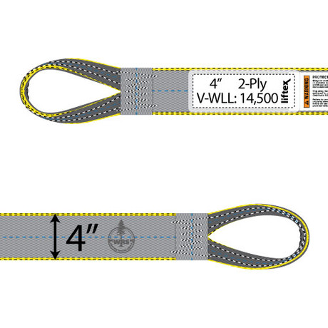 Liftex 2 Ply 4" x 10 ft Reverse Eye Pro-Edge Web Sling - 14500 lbs WLL