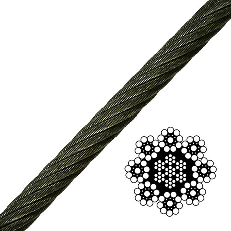 5/8" 8-Strand Spin-Resistant Wire Rope - 36200 lbs Breaking Strength