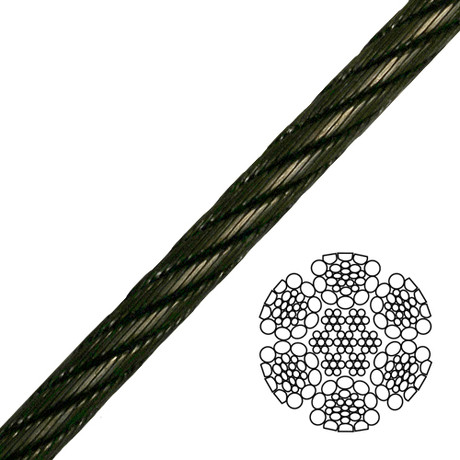 1/2" 6x26 Impact Swaged Wire Rope - 36800 lbs Breaking Strength
