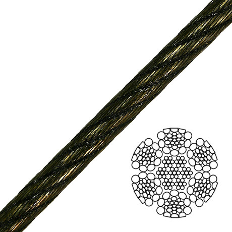 1-3/8" 6x26 Swaged Wire Rope - 222000 lbs Breaking Strength