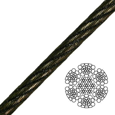 9/16" 6x26 Swaged Wire Rope - 40000 lbs Breaking Strength