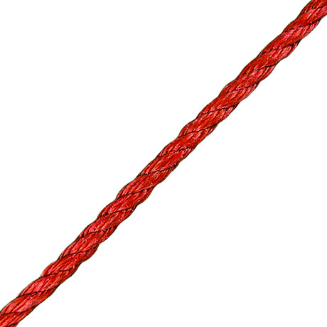 CWC 3/8" Red PolyPro 3-Strand Rope | 2430 lbs Breaking Strength