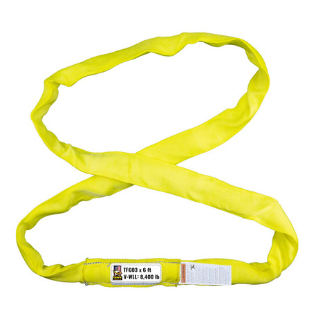 Tuffy Yellow 6 ft Endless Flexi-Grip Round Sling - 8400 lbs WLL