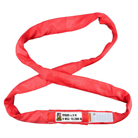Tuffy Red 3 ft Endless Flexi-Grip Round Sling - 13200 lbs WLL