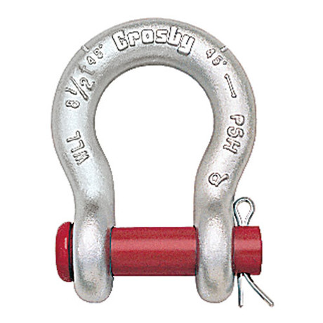 Crosby 1/4" G-213 Round Pin Anchor Shackle - 1/2 Ton WLL - #1018017