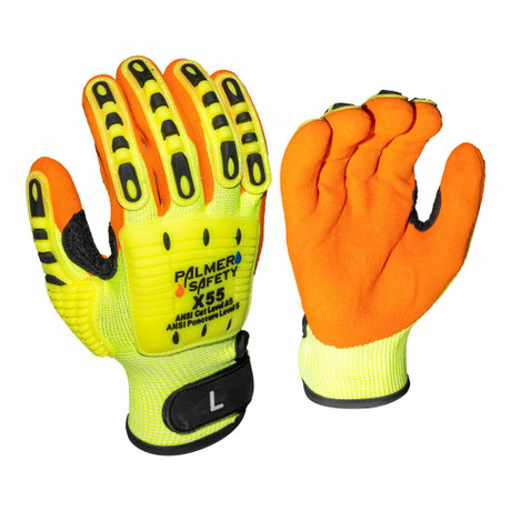 Palmer Safety X55 Cut & Impact-Resistant Glove | Hi-Vis Yellow & Orange/Black