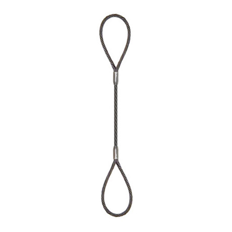1-1/4" x 5 ft Single Leg Eye & Eye Wire Rope Sling - 30000 lbs WLL