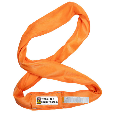 Tuffy Orange 12 ft Endless Flexi-Grip Round Sling - 25000 lbs WLL