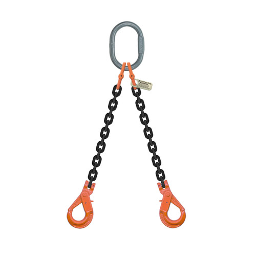 Grade 100 Two-Leg Chain Sling with Self-Locking Hooks