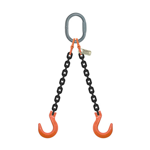 Grade 100 Two-Leg Chain Sling with Foundry Hooks