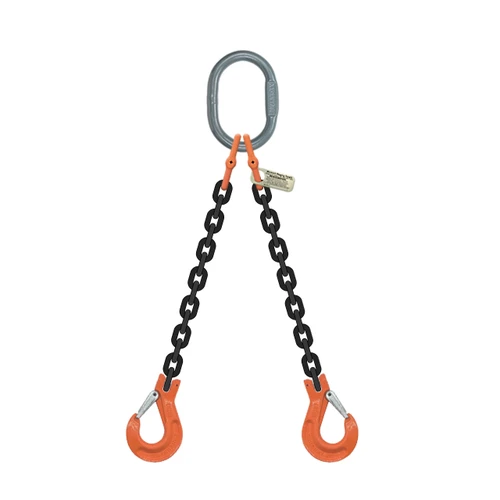 Grade 100 Two-Leg Chain Sling with Sling Hooks