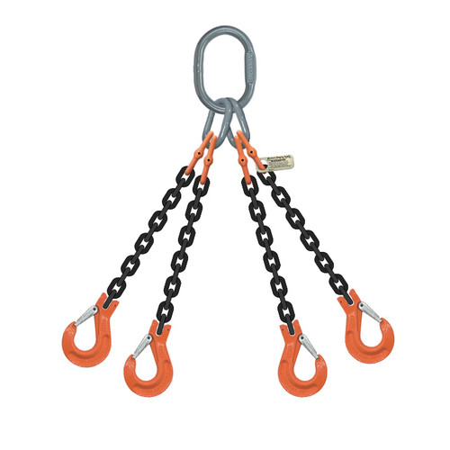 Grade 100 Quad-Leg Chain Sling with Sling Hooks