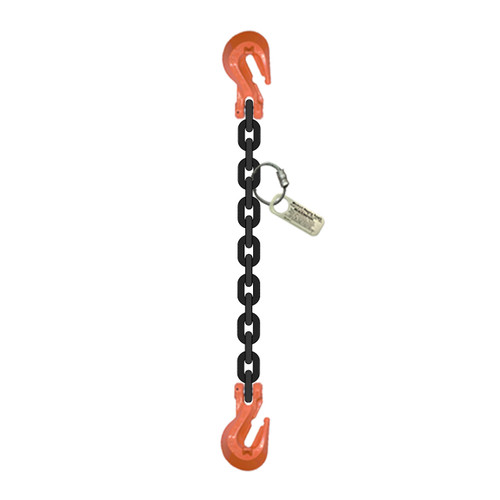 Grade 100 Single-Leg Chain Sling with Dual Grab Hooks