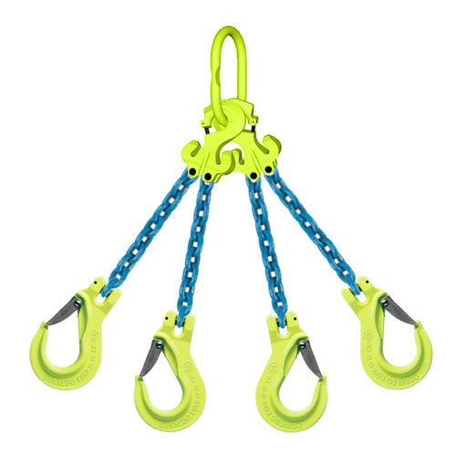 Gunnebo 1/2" x 10 ft TG4-EGKN GrabiQ Adjustable 4-Leg Grade 100 Chain Sling - 39000 lbs WLL