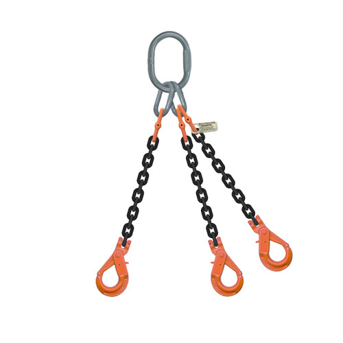 Grade 100 Triple-Leg Chain Sling with Self-Locking Hooks