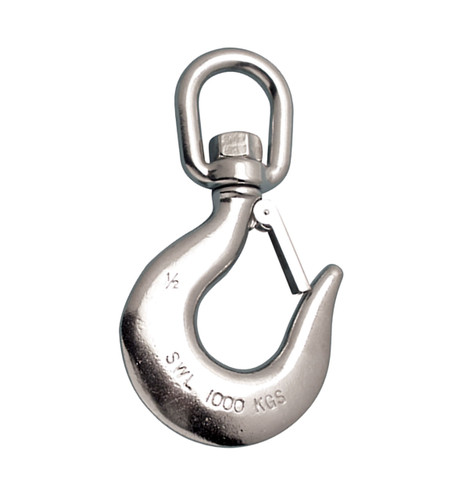 Suncor 1/2" 316 Stainless Steel Swivel Hook w/ Latch - 3300 lbs WLL