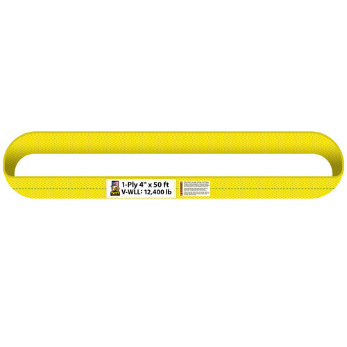 4" width x 50' reach x 1 Ply Flat Endless Synthetic Web Sling by Tuffy