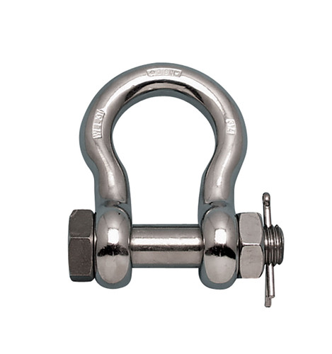 Suncor 7/16" Stainless Steel Bolt Type Anchor Shackle - USA - 1 Ton WLL