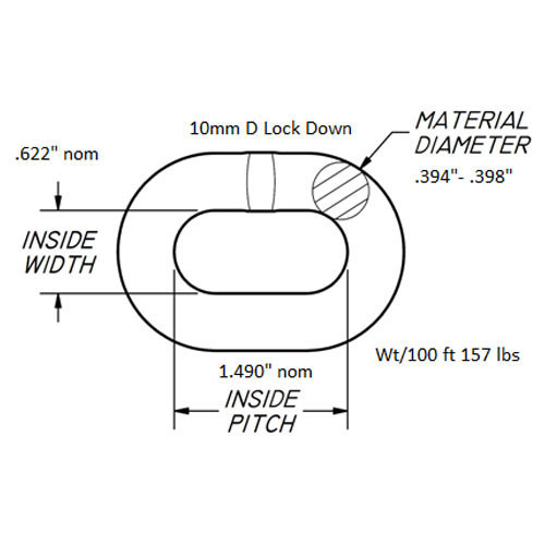 Laclede 3/8" (10mm) "Lockdown" Security Chain Kit - 14 ft Chain & Padlock