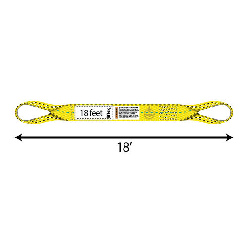 Liftex 2 Ply 8" x 18 ft Eye & Eye Type 4 Pro-Edge Web Sling - 22750 lbs WLL