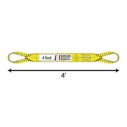 Liftex 3 Ply 3" x 4 ft Eye & Eye Type 4 Pro-Edge Web Sling - 12500 lbs WLL