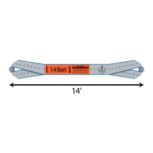 Lift-All 2 Ply 1" x 14 ft Eye & Eye Type 4 Tuff-Edge II Web Sling - 3200 lbs WLL