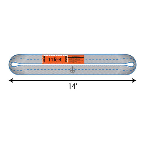 Lift-All 2 Ply 2" x 14 ft Endless Tuff-Edge II Web Sling - 12400 lbs WLL