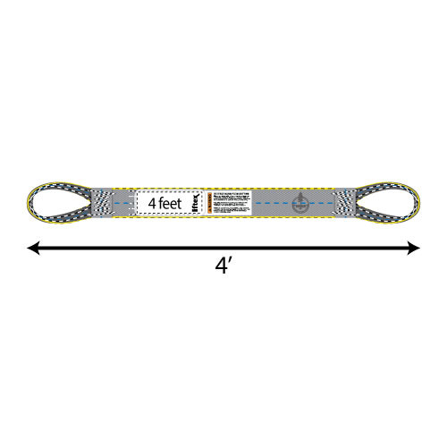 Liftex 2 Ply 6" x 4 ft Reverse Eye Pro-Edge Web Sling - 17400 lbs WLL