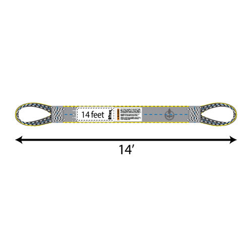 Liftex 2 Ply 6" x 14 ft Reverse Eye Pro-Edge Web Sling - 17400 lbs WLL