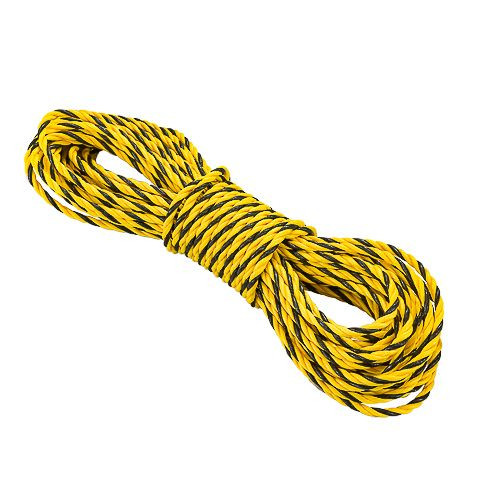 CWC 3/8" Yellow & Black PolyPro 3-Strand Rope | 2430 lbs Breaking Strength